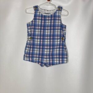 Hartstrings boys plaid Jon Jon romper 12m
